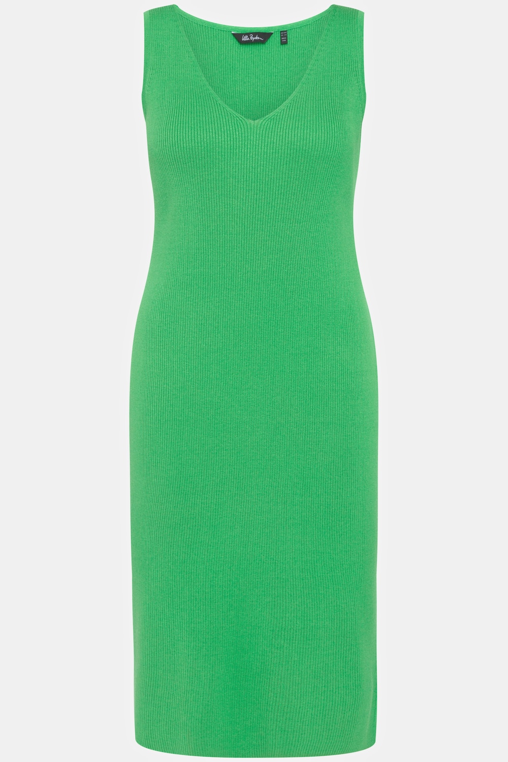 Stora storlekar Stickad klänning, Dam, grön, storlek: 46/48, Viskos/Polyester, Ulla Popken