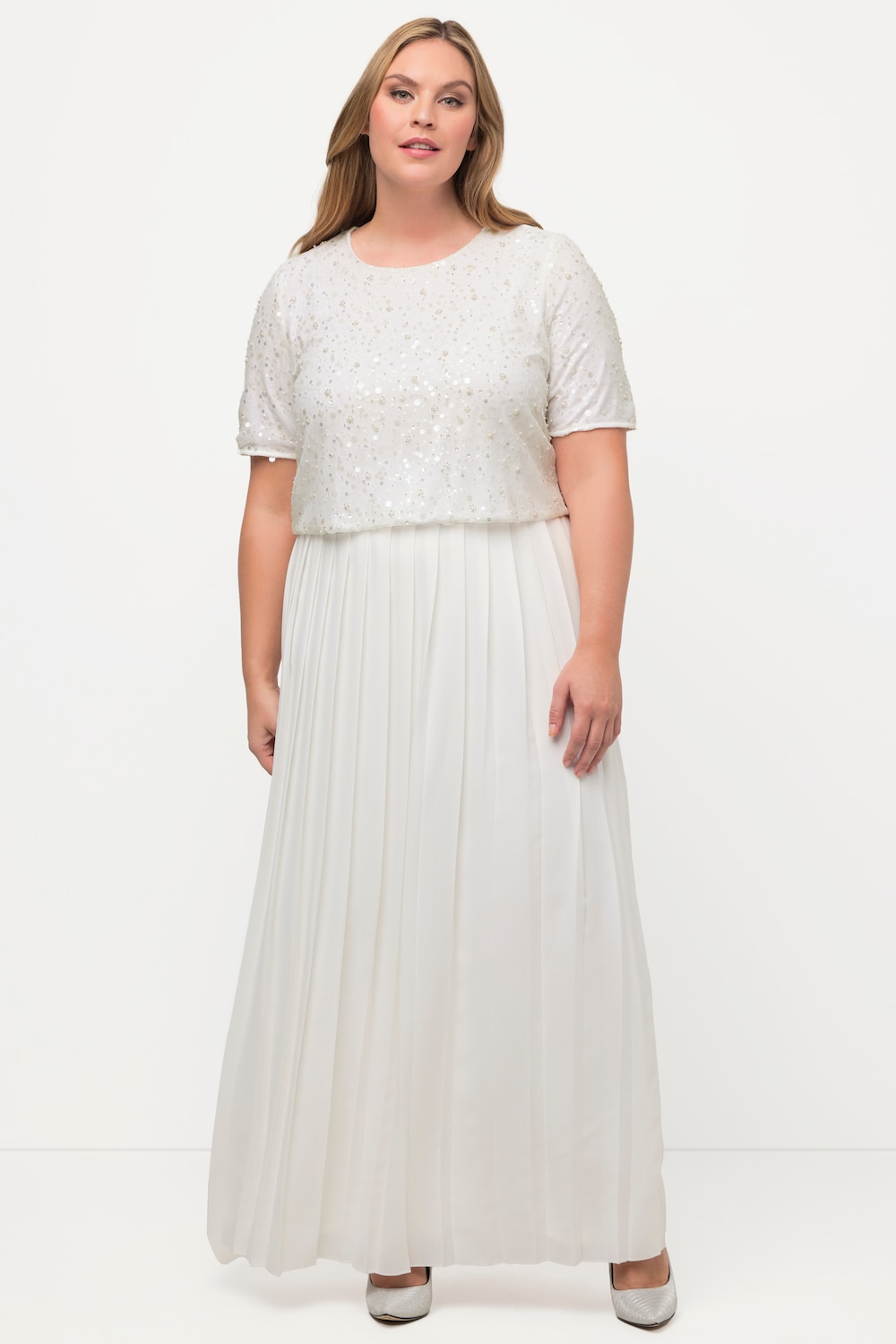 Große Größen Braut-Top, Damen, beige, Größe: 46/48, Polyester/Viskose, Ulla Popken