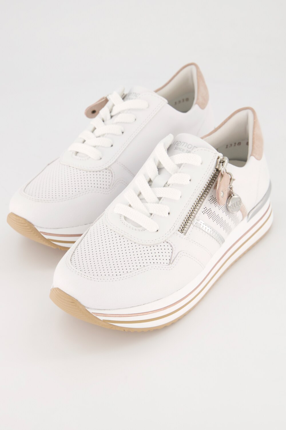 Grote Maten leren sneakers, Dames, wit, Maat: 44, Synthetische vezels/Overige, Ulla Popken