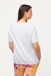 T-Shirt, Blüten, Oversized, Saumband, Rundhals, Halbarm