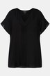 Tunika, Zierfalte, Oversized, V-Ausschnitt, Halbarm