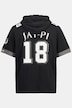 Sweat-shirt à capuche JAY-PI. Esprit football américain. Manches courtes, capuche et imprimé XL.