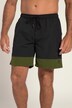 swim shorts, elasticated waistband, two colours