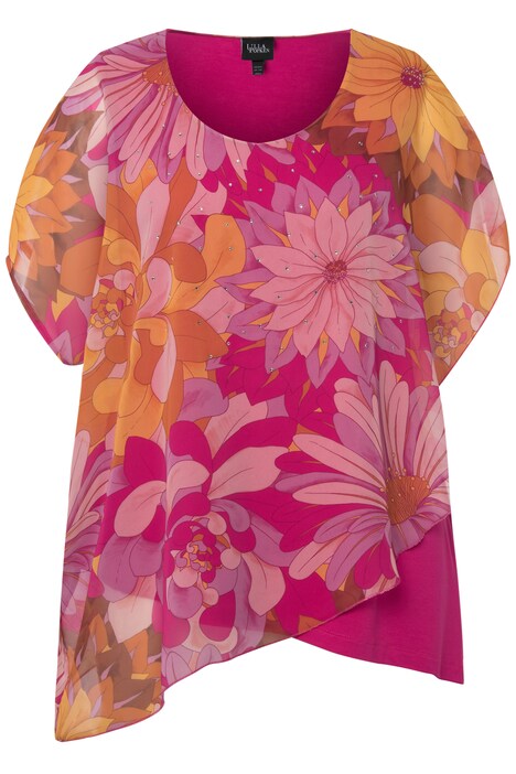 Halenka, dvouvrstvá, kulatý výstřih, krátké rukávy, cípový lem