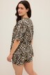 Pyjama, kurzer Zweiteiler, Leo Print, Shirt, Shorts