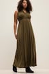 Jersey-Wickelkleid, Maxilänge, Rock in A-Line, ärmellos