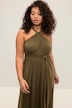 Jersey-Wickelkleid, Maxilänge, Rock in A-Line, ärmellos