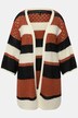 Strickjacke, Streifen, A-Linie, offene Form, 3/4-Arm