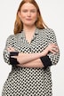 Minimalist Geometric Print Lapel Collar 3/4 Sleeve Stretch Knit Dress
