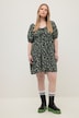 Minikleid, A-Line, Flower Print, Carree-Ausschnitt, Halbarm