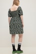 Minikleid, A-Line, Flower Print, Carree-Ausschnitt, Halbarm