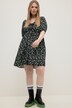 Minikleid, A-Line, Flower Print, Carree-Ausschnitt, Halbarm