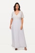 Brautkleid, Boho-Style, A-Linie, V-Ausschnitt, Halbarm