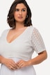 Brautkleid, Boho-Style, A-Linie, V-Ausschnitt, Halbarm