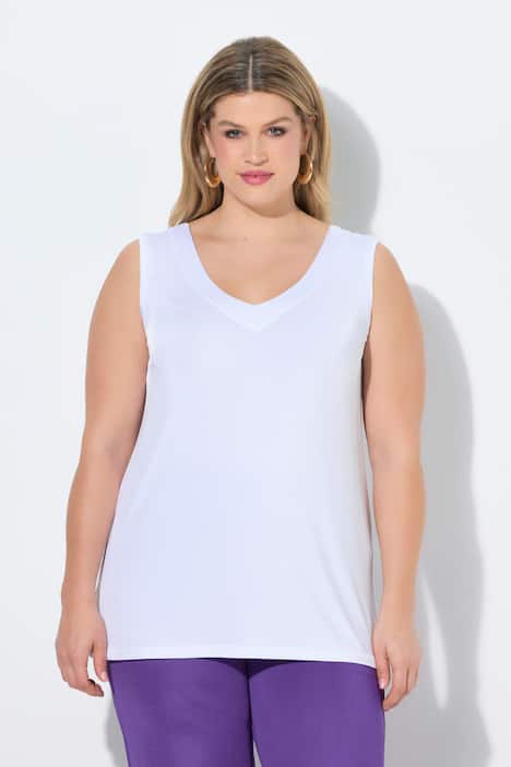 Slinky omkeerbare top, ronde hals/V-hals, mouwloos