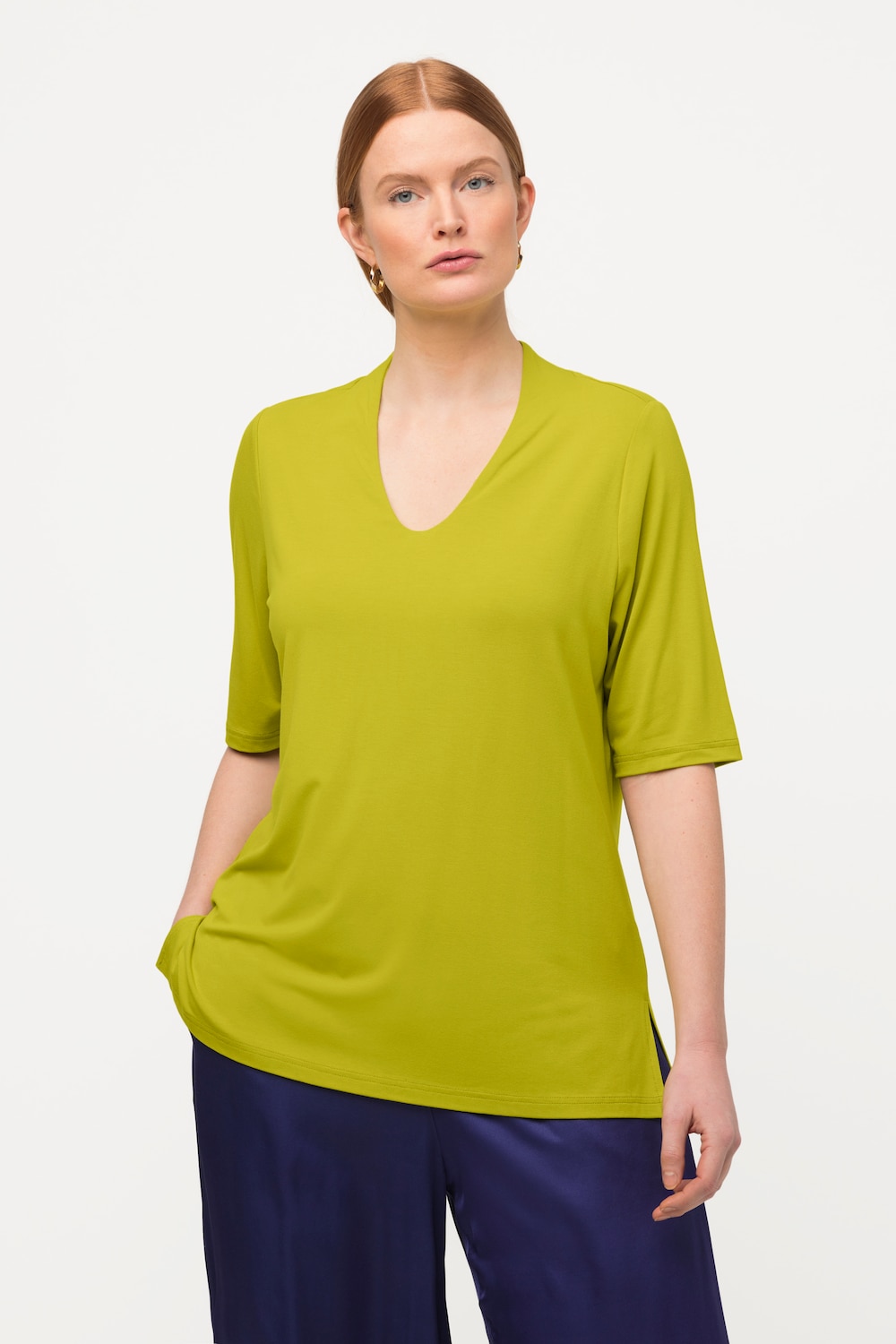 Grote Maten T-shirt, Dames, groen, Maat: 46/48, Viscose, Ulla Popken