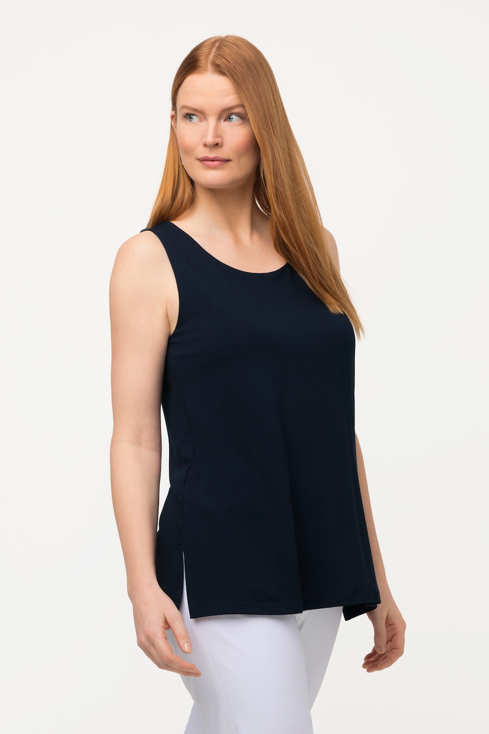 Grote Maten top, Dames, blauw, Maat: 58/60, Viscose, Ulla Popken