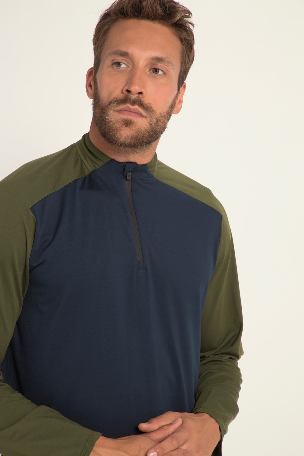 Stora storlekar Långärmad topp, Her, blå, storlek: XXL, Polyester/Elastan, JAY-PI