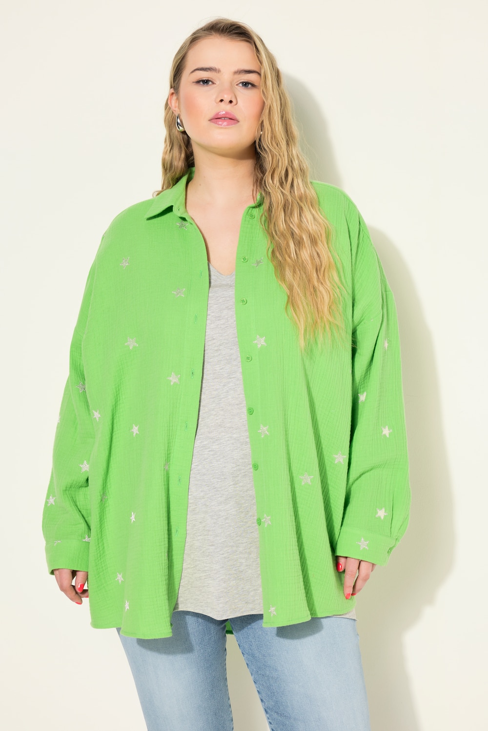 Große Größen Hemdbluse, Damen, grün, Größe: 50/52, Baumwolle, Studio Untold