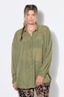 blouse, oversized, chiffon met dessin, overhemdkraag, lange mouwen