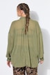 blouse, oversized, chiffon met dessin, overhemdkraag, lange mouwen
