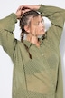 blouse, oversized, chiffon met dessin, overhemdkraag, lange mouwen