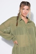 blouse, oversized, chiffon met dessin, overhemdkraag, lange mouwen