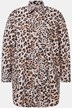 Long Sleeve Leopard Print Tunic Blouse