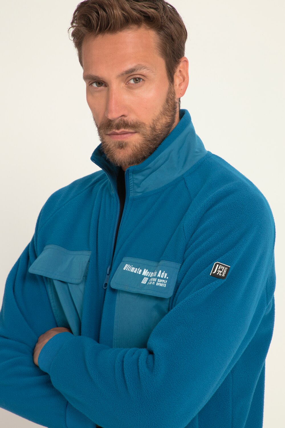 Stora storlekar Fleecejacka, Her, blå, storlek: 3XL, Polyester, JAY-PI