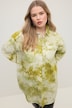 Hemdbluse, oversized, Hemdkragen, Langarm, Batik
