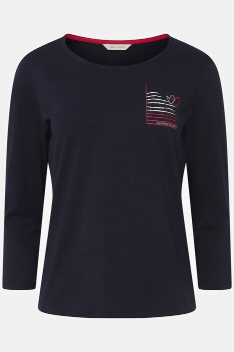 Shirt, Herz, Rundhals, 3/4-Ärmel