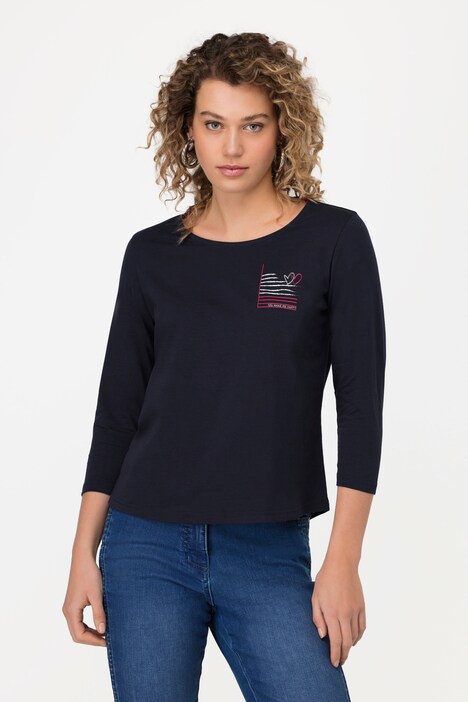 Shirt, Herz, Rundhals, 3/4-Ärmel