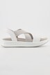Sandały skórzane Remonte, elastyczne rzemyki, metaliczny efekt, tęgość H