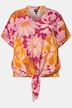 tuniek, bloemen, oversized, V-hals, korte mouwen