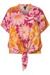 Tunika, květy, oversize, výstřih do V, krátké rukávy