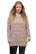 Tričko s dlouhými rukávy, žebrovaný žerzej, proužky, kulatý výstřih, krátké rukávy