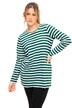 Tričko s dlouhými rukávy, žebrovaný žerzej, proužky, kulatý výstřih, krátké rukávy