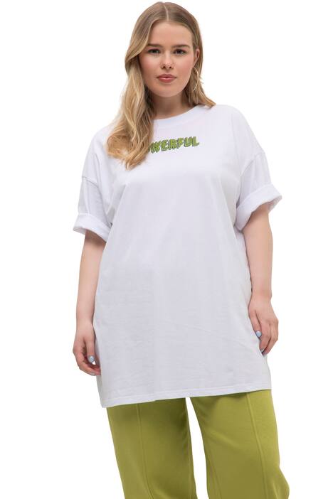 Tričko, oversize, potisk, kulatý výstřih, krátké rukávy