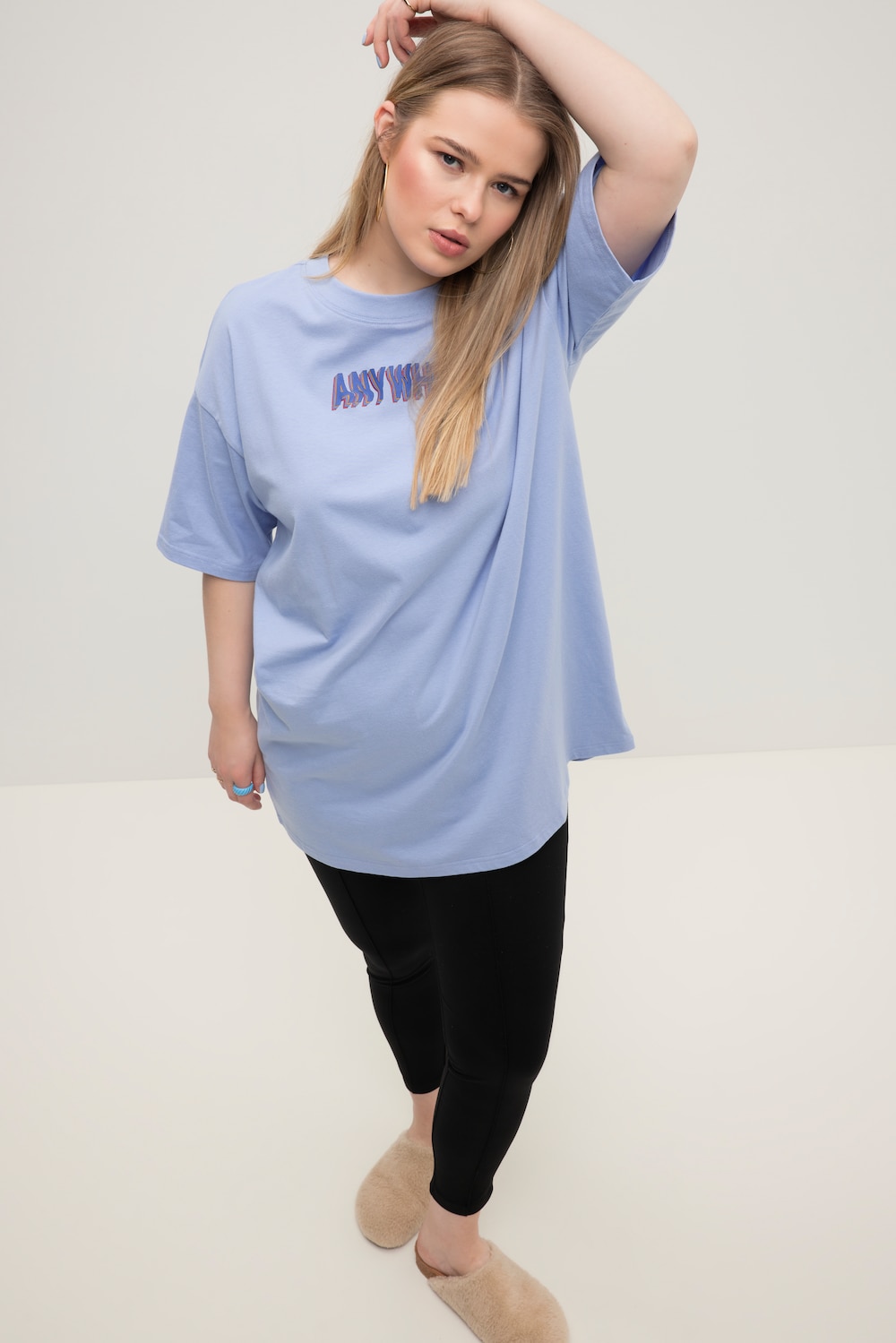 Grote Maten T-shirt, Dames, blauw, Maat: 58/60, Katoen, Studio Untold
