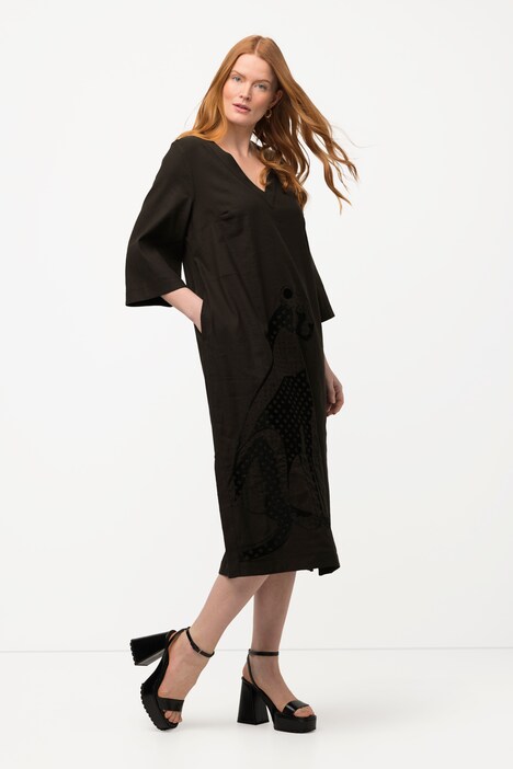 Robe En Tricot Femme MOLERANI – Manches Longues, Col V, Taille Haute Avec Poches, Pour Automne/hiver