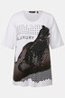 Beaded Mixed Pattern Leopard Graphic Tee