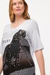 Beaded Mixed Pattern Leopard Graphic Tee