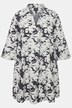 Iris Print 3/4 Sleeve Collared Tunic