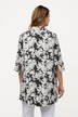 Iris Print 3/4 Sleeve Collared Tunic