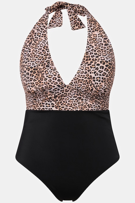 Leopard Print Halter Top One Piece Swimsuit | Swimsuits | Swimwear