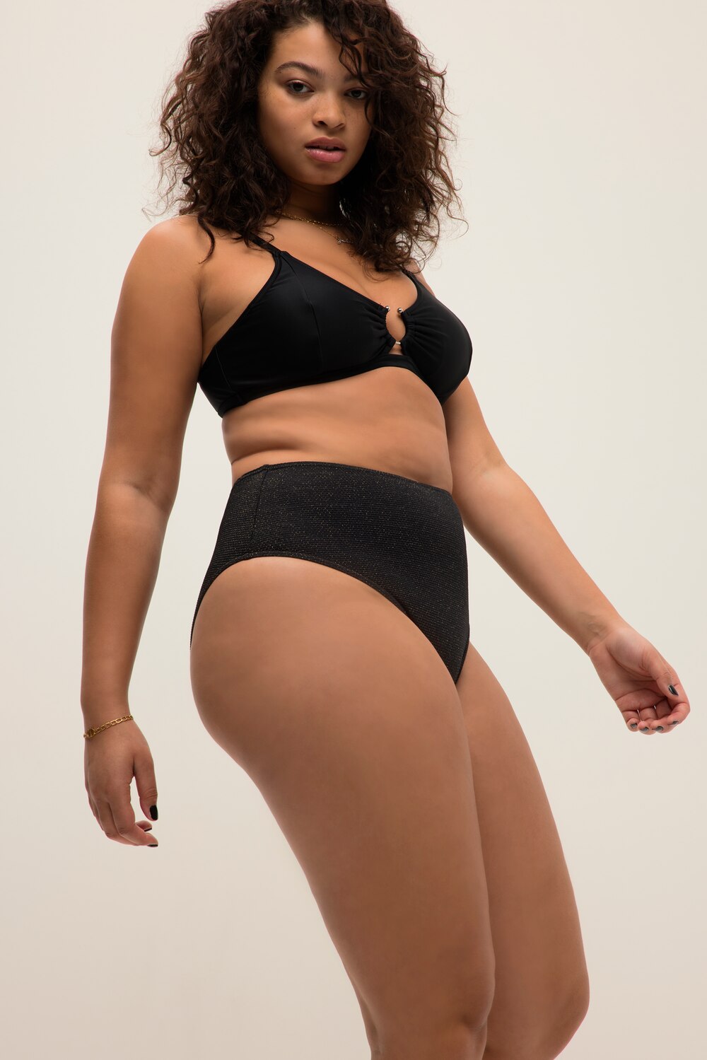 Grote Maten Bikini slip, Dames, zwart, Maat: 44, Polyester/Synthetische vezels, Studio Untold