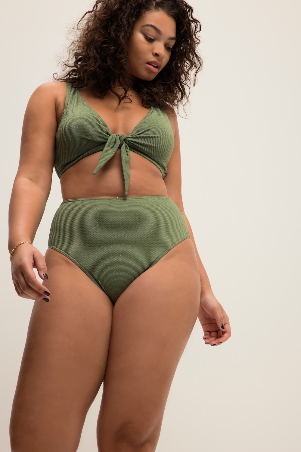 Grote Maten Bikini slip, Dames, groen, Maat: 54, Polyester/Synthetische vezels, Studio Untold