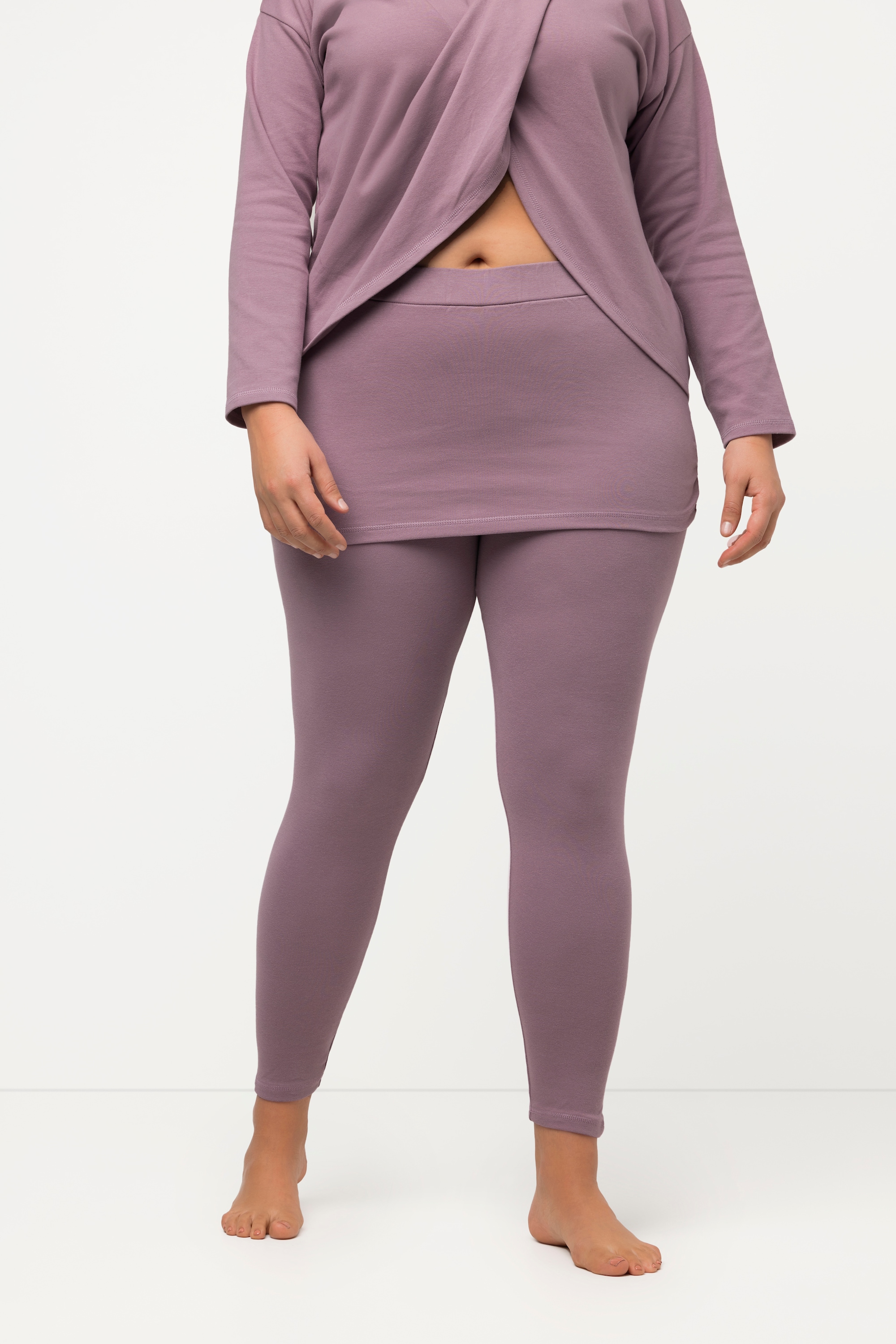 Ulla Popken Damen große Größen Yoga Leggings mit Rock Slim Biobaumwolle 818038