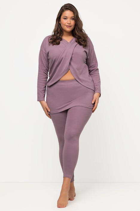  Womens Cotton Plus Size Leggings Orchid Purple 3X