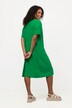 Kleid, Leinenmix, Oversized, V-Ausschnitt, Halbarm